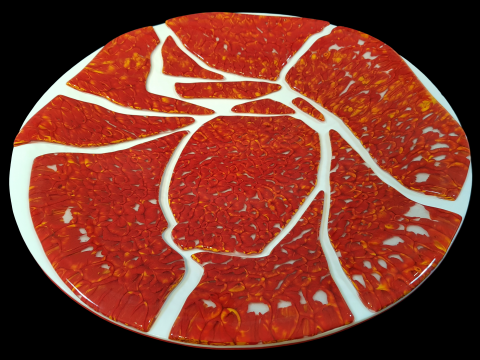 282 Glowing Lava - Large Crackled Lava Dish